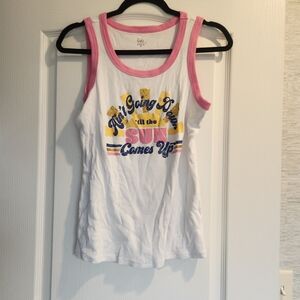 Cato Pink and White Tank Top Casual Summer Style Size M Euc